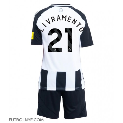 Camiseta Newcastle United Tino Livramento #21 Primera Equipación para niños 2024-25 manga corta (+ pantalones cortos)